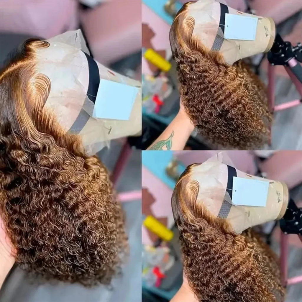 Alurën Highlight 13x4 Deep Wave Curly Human Hair Lace Front Bob Wig