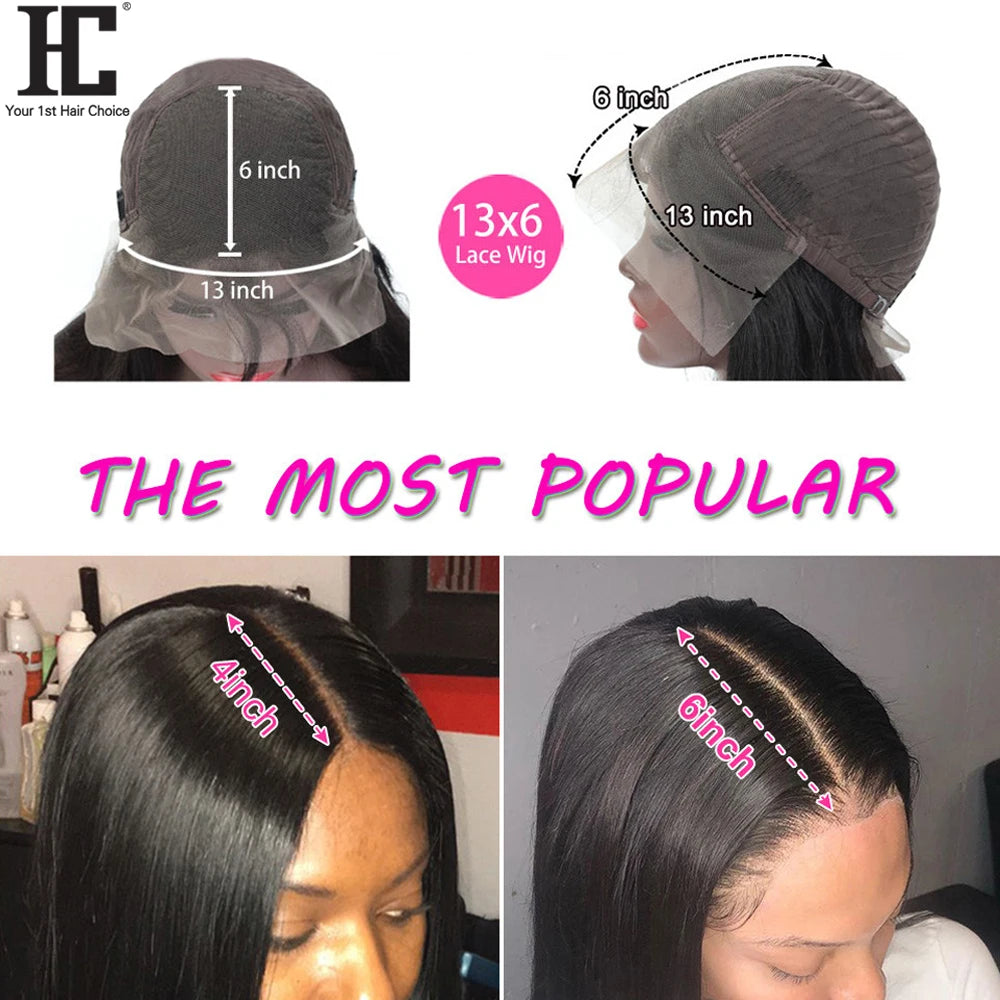 Silky Straight 13x6 Transparent Lace Frontal Human Hair Wig – Pre-Plucked Natural Hairline