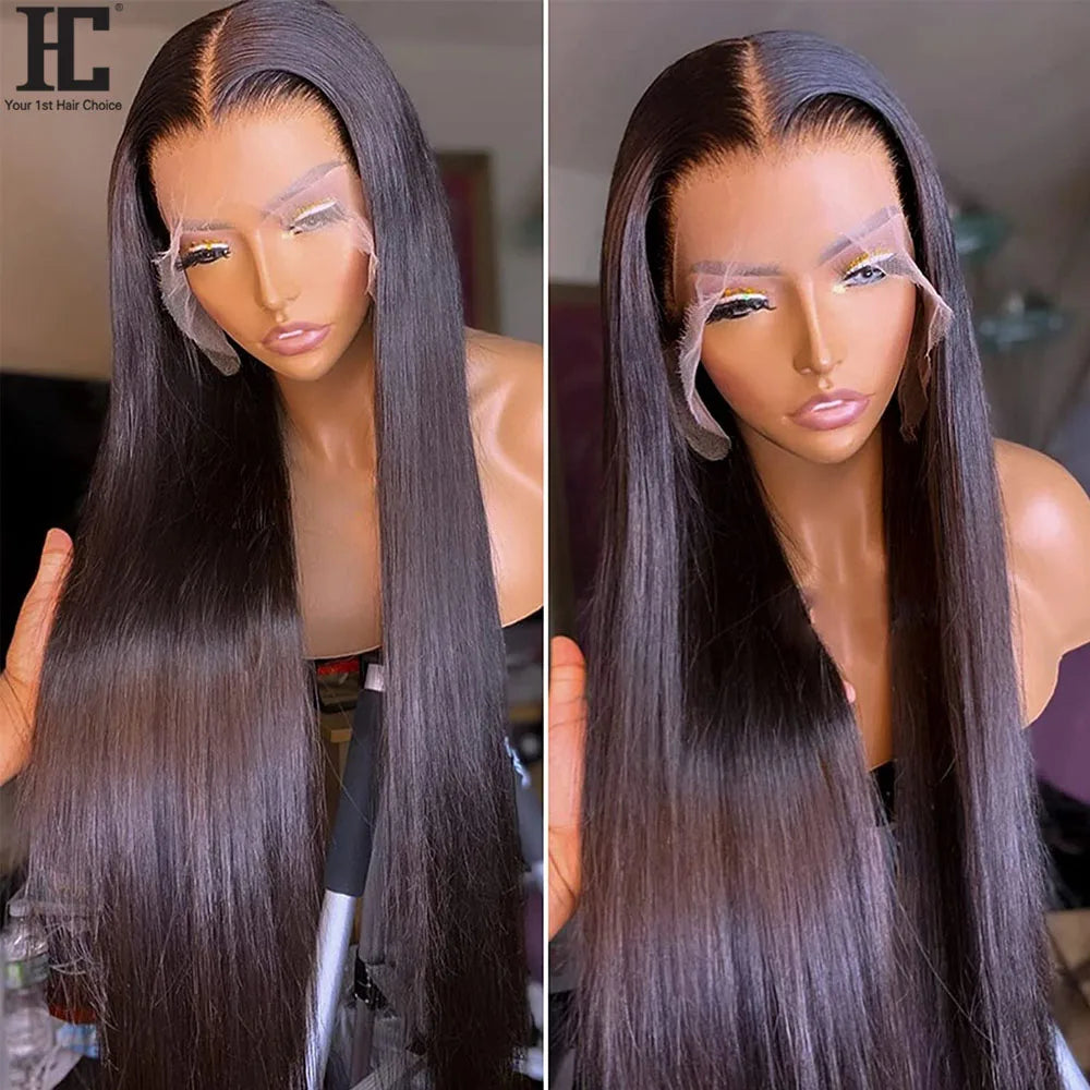Silky Straight 13x6 Transparent Lace Frontal Human Hair Wig – Pre-Plucked Natural Hairline