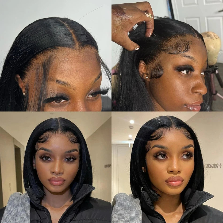 Alurën 13x4 Bone Straight Pre-Plucked Human Hair Short Bob Wig