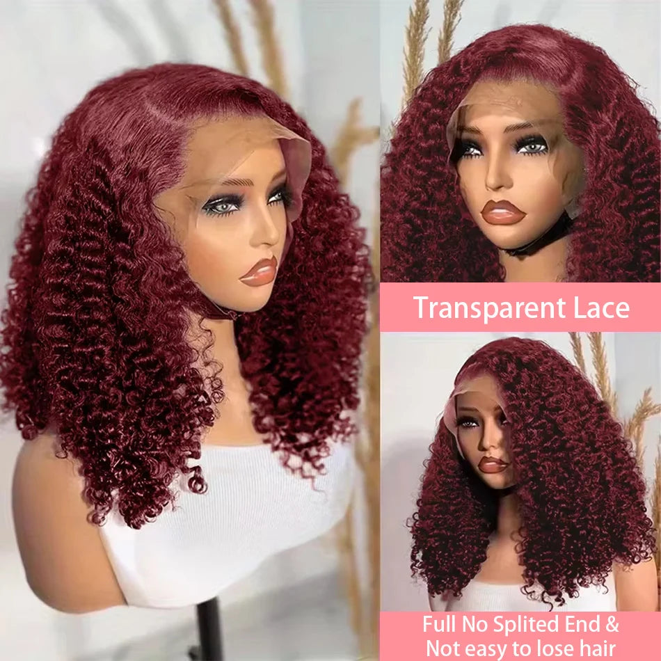 Alurën Bordeaux 99J 13x4 Deep Water Wave Lace Front Human Hair Bob Wig