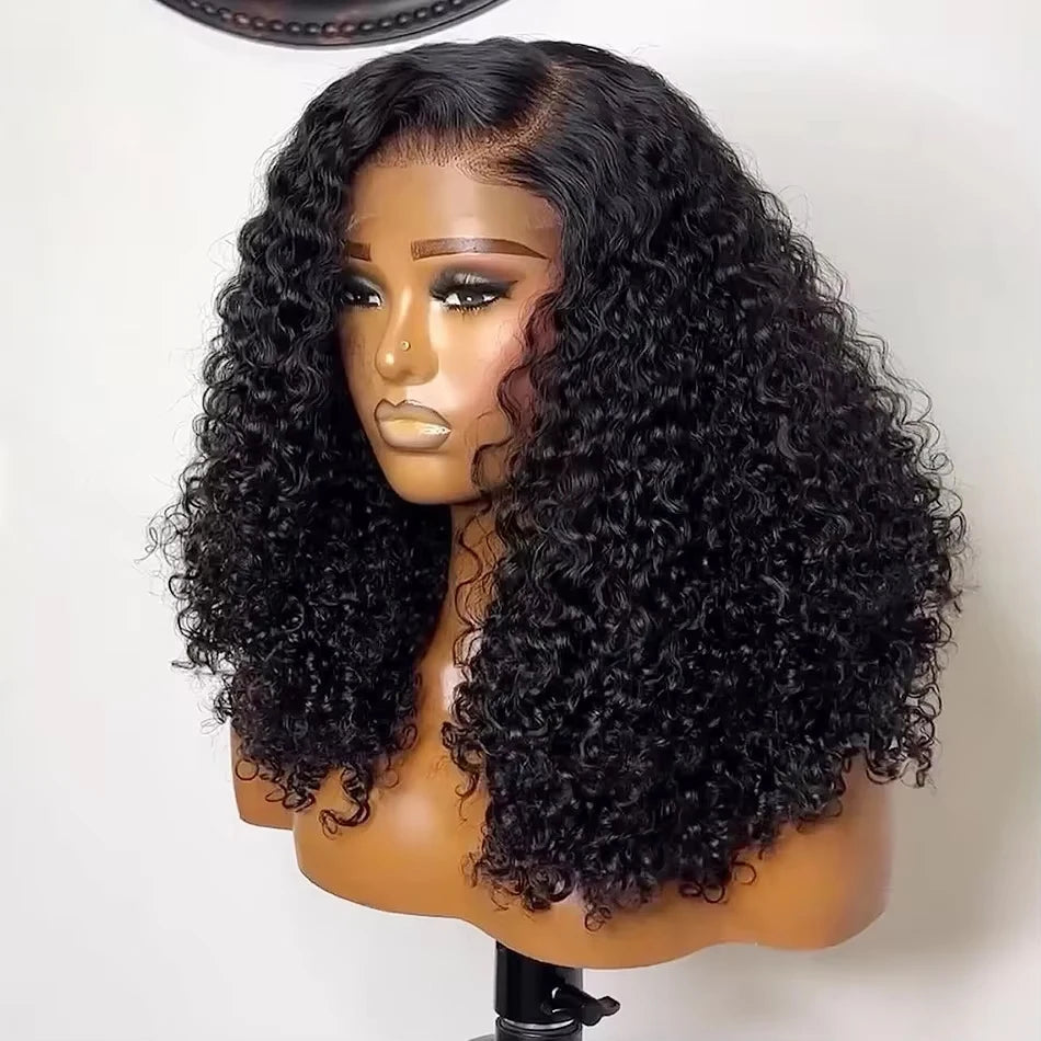 Alurën 13x4 Deep Water Wave Human Hair Curly Bob Wig – 230% Density