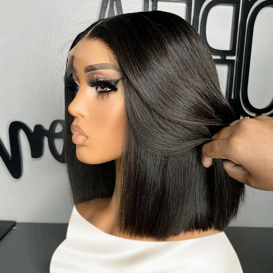 Alurën 13x4 Bone Straight Pre-Plucked Human Hair Short Bob Wig