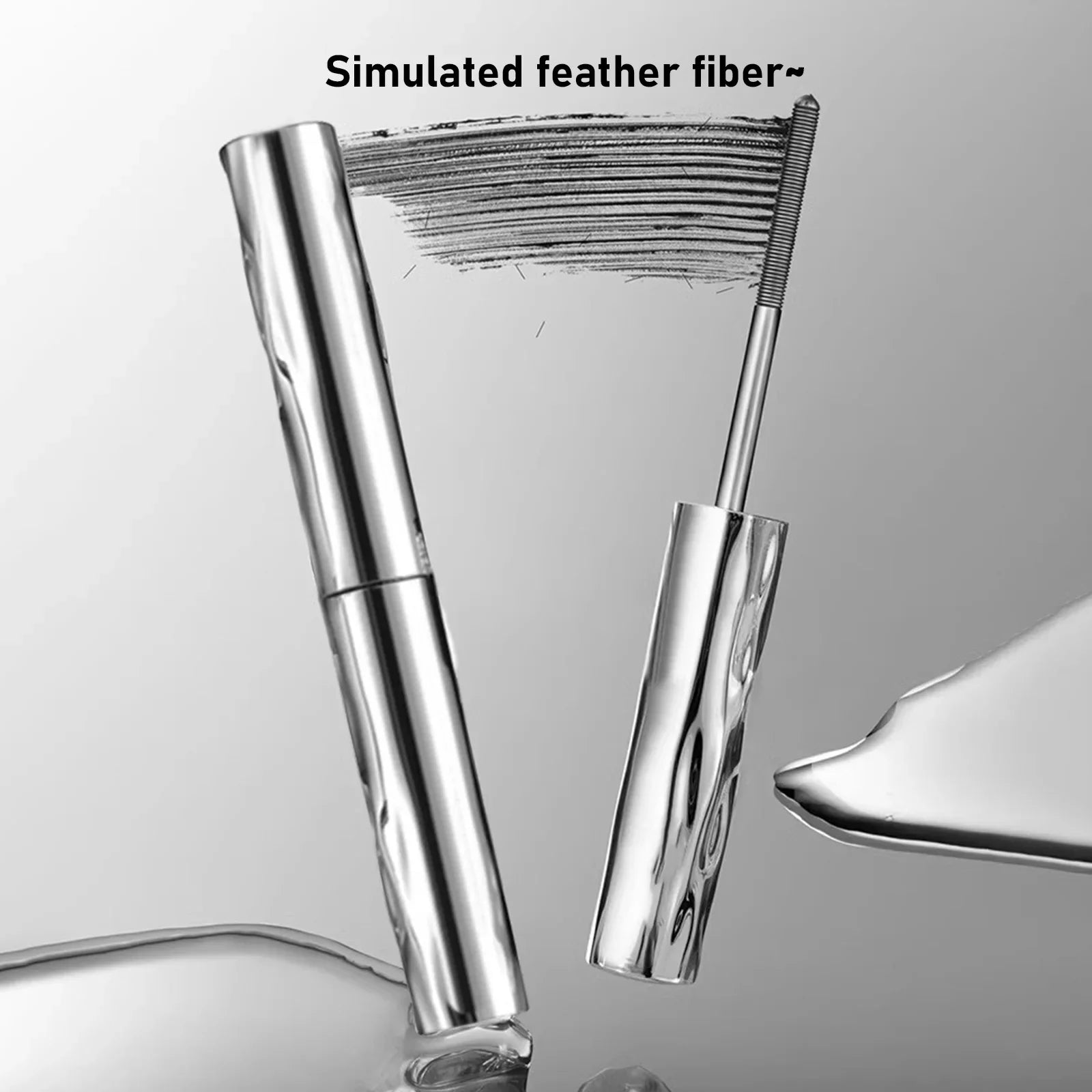 Waterproof Metallic Tube Mascara – Black Silk Fiber, Lengthening & Non-Clumping