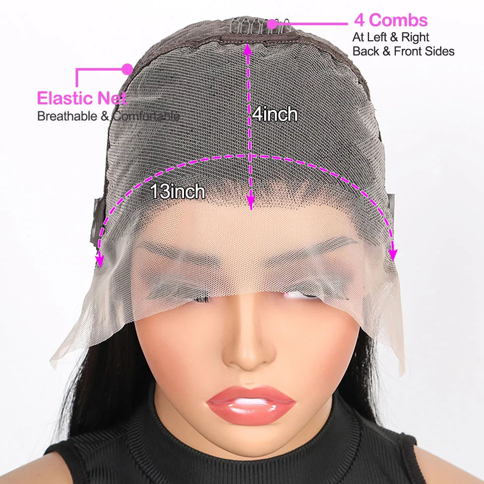 Alurën 13x4 Straight Human Hair Lace Front Bob Wig – 180% Density