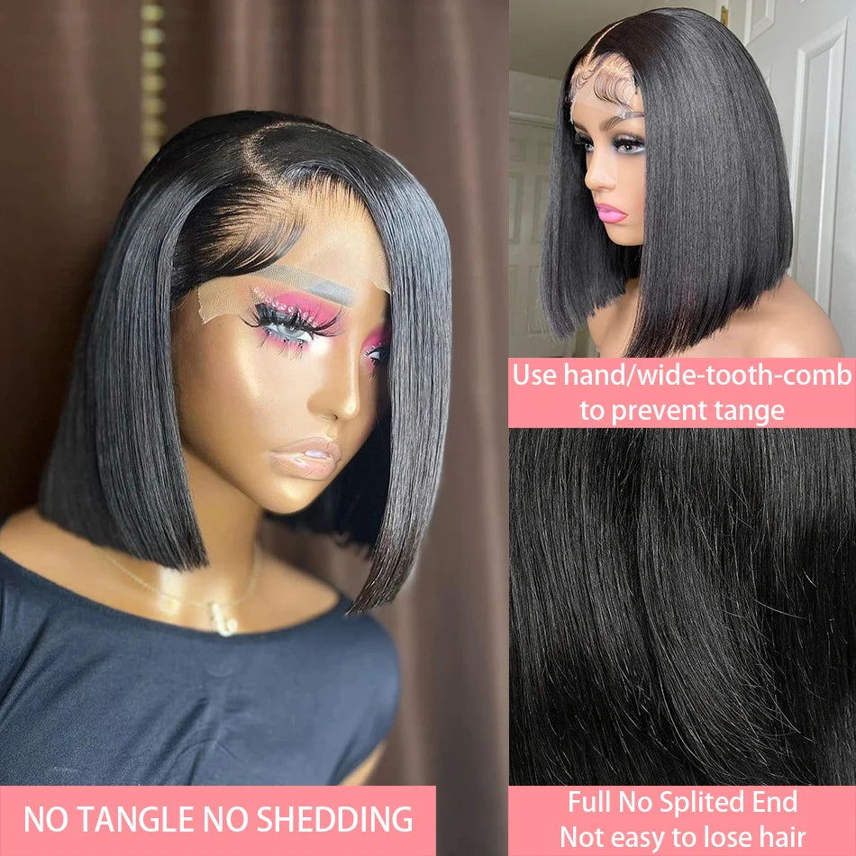 Alurën 13x4 Bone Straight Pre-Plucked Human Hair Short Bob Wig