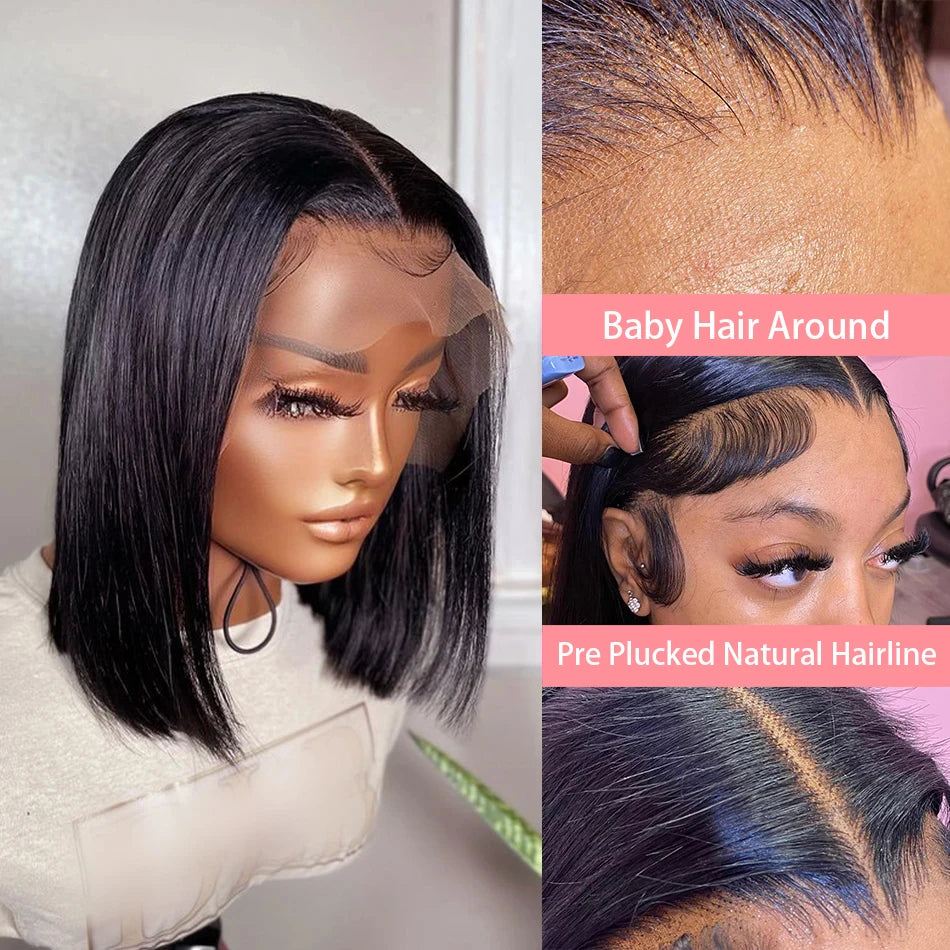 Alurën 13x4 Bone Straight Pre-Plucked Human Hair Short Bob Wig