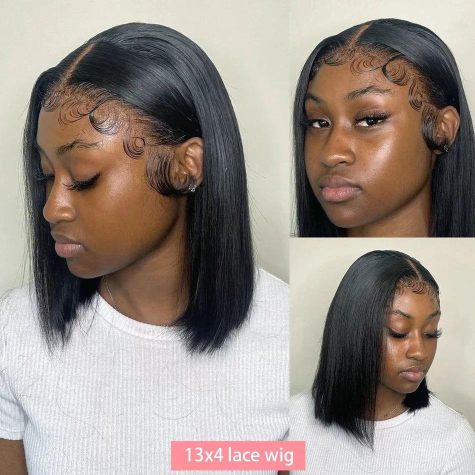 Alurën 13x4 Bone Straight Pre-Plucked Human Hair Short Bob Wig