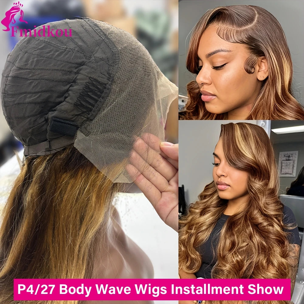 Honey Highlight Body Wave 13x6 HD Lace Frontal Human Hair Wig – Pre-Plucked Glueless Style