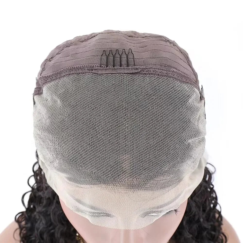 Natural Black Curly 13x4 Lace Frontal Human Hair Wig – Pre-Plucked Hairline with Baby Hair
