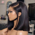 Alurën 13x4 Straight Human Hair Lace Front Bob Wig – 180% Density