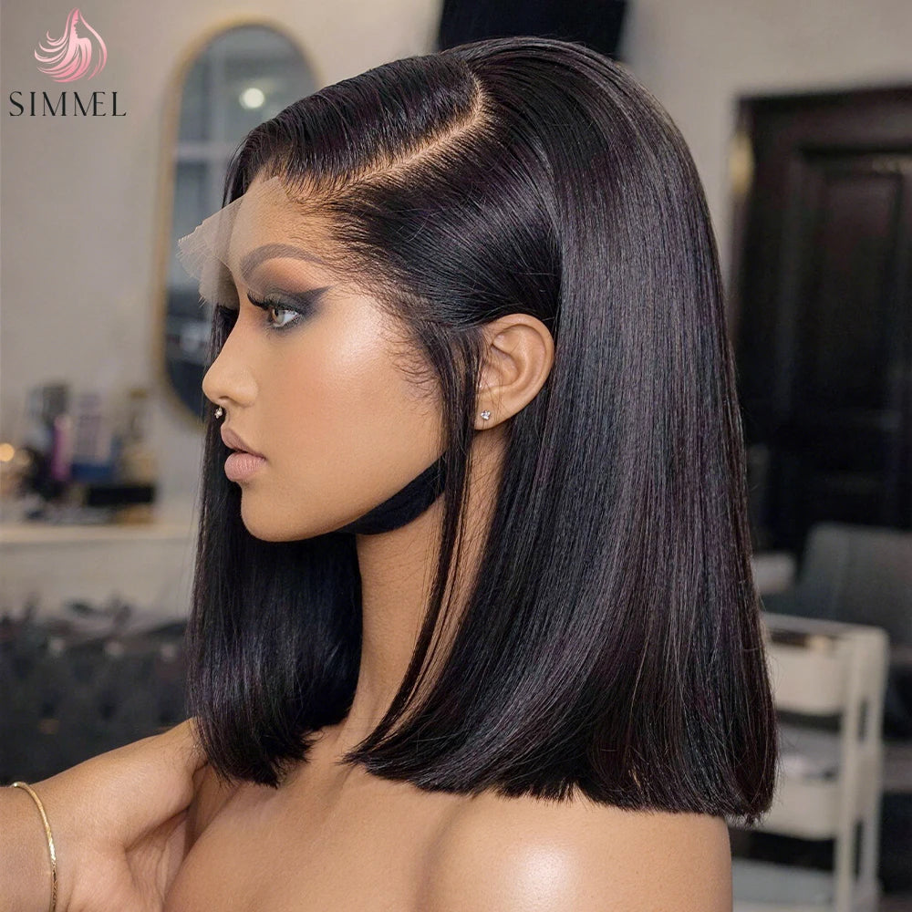 Alurën 13x4 Straight Human Hair Lace Front Bob Wig – 180% Density