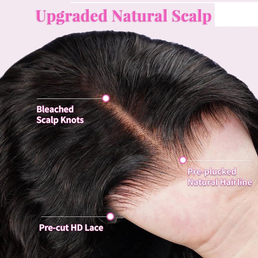 Natural Black Body Wave 4x4 HD Lace Frontal Human Hair Bob Wig – Soft Voluminous Waves