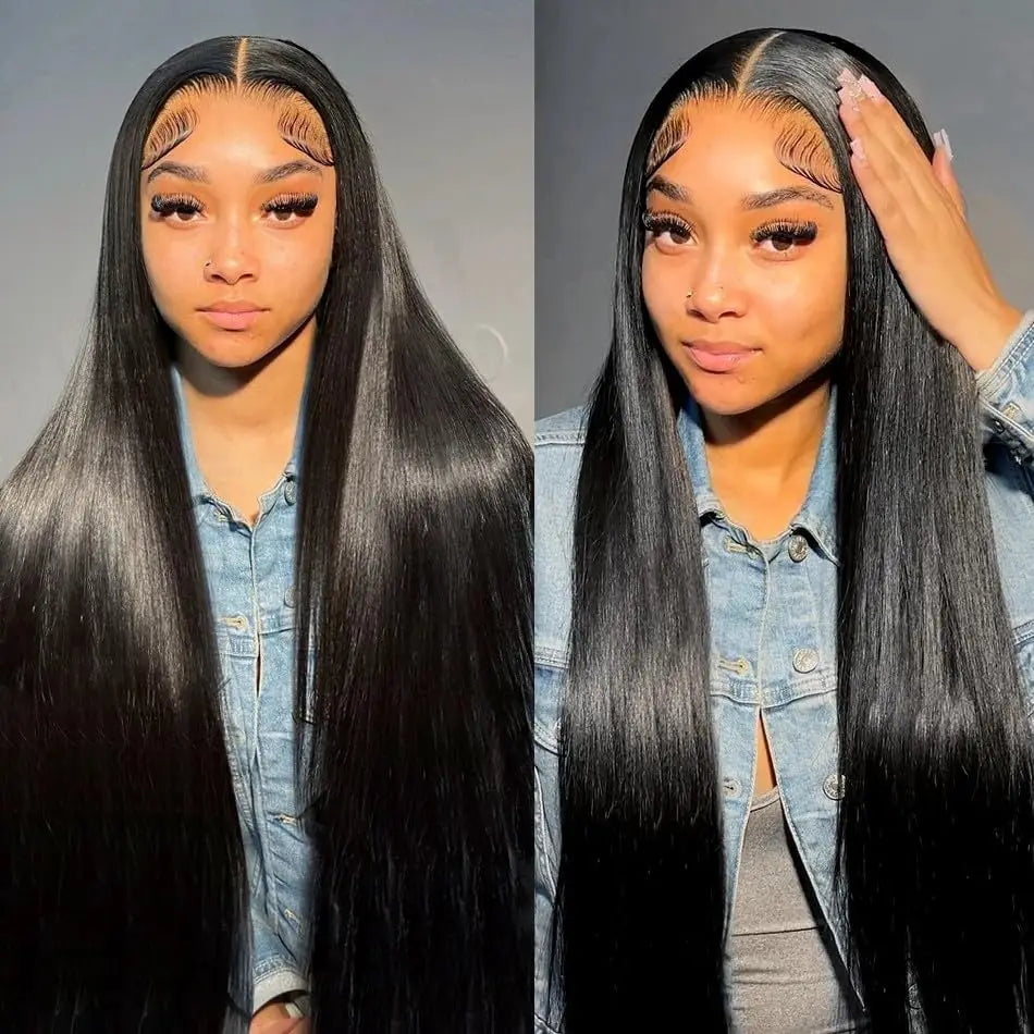 Silky Straight 13x6 Transparent Lace Frontal Human Hair Wig – Pre-Plucked Natural Hairline