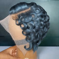 Natural Black Curly 13x4 Lace Frontal Human Hair Wig – Pre-Plucked Hairline with Baby Hair