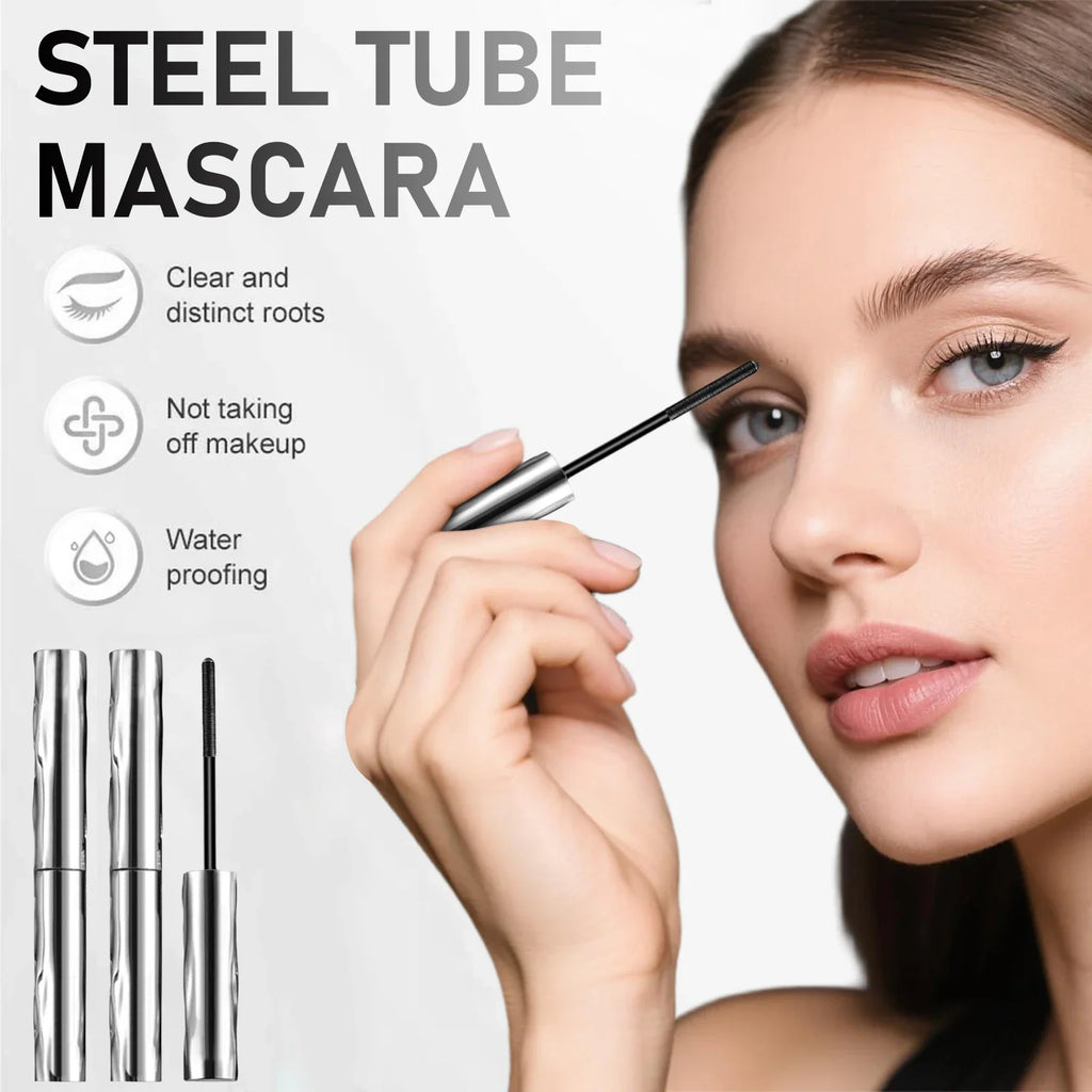 Waterproof Metallic Tube Mascara – Black Silk Fiber, Lengthening & Non-Clumping