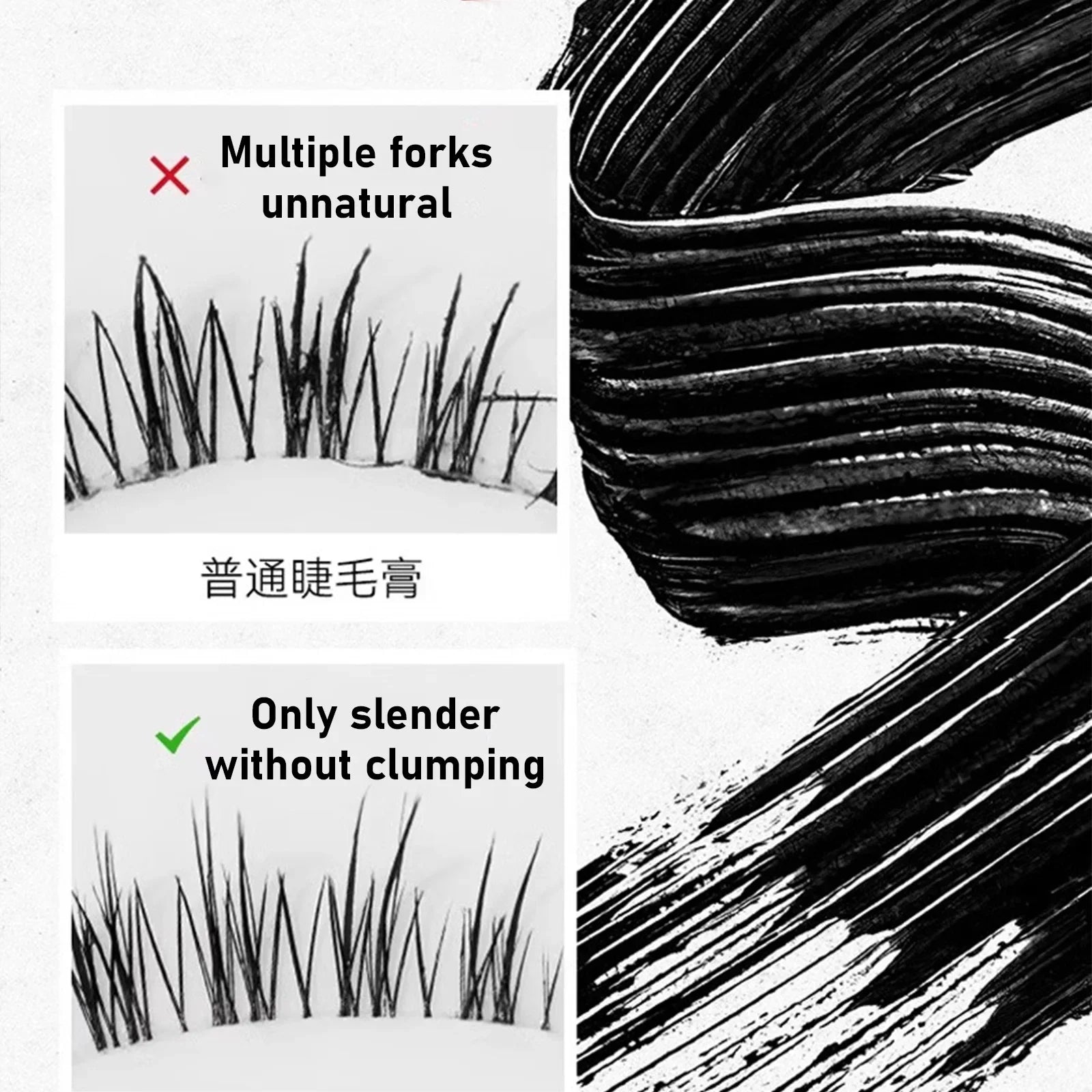 Waterproof Metallic Tube Mascara – Black Silk Fiber, Lengthening & Non-Clumping